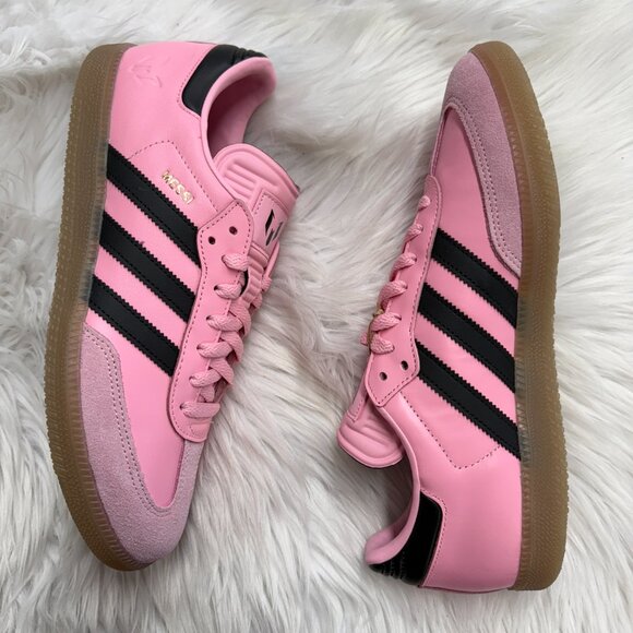 Adidas Samba Messi Light Pink Black Mens Shoes JP7844 NEW Multi Sz - Picture 2 of 5